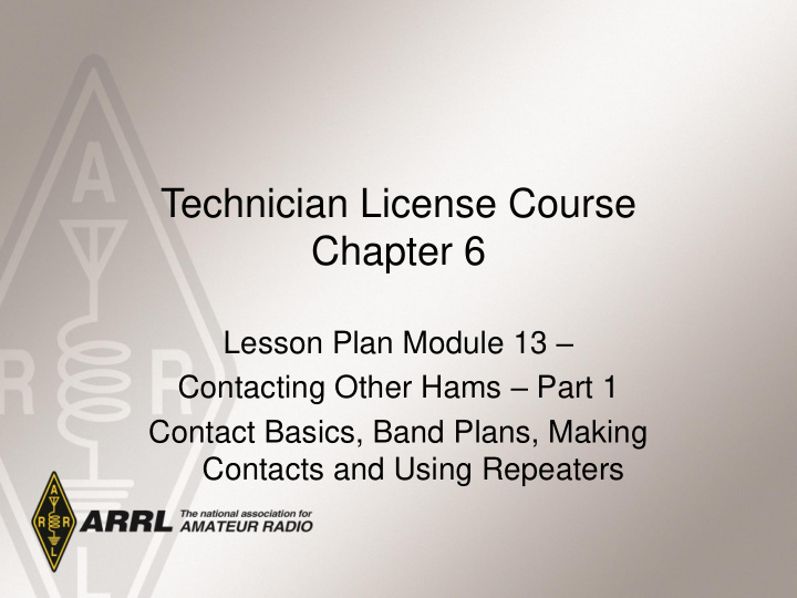 lesson plan module 13 contacting other hams part 1