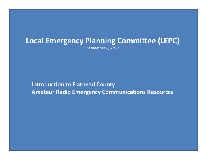 local emergency planning committee lepc