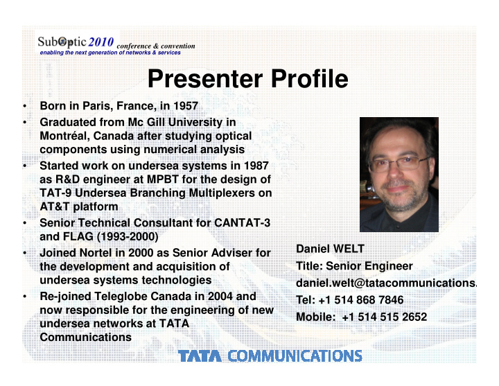 presenter profile