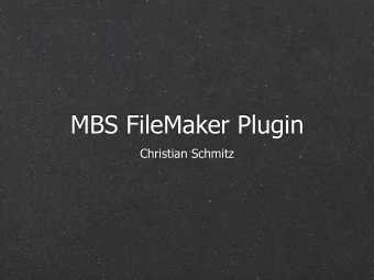 MBS FileMaker Plugin  Christian Schmitz  Monkeybread Software  MBS FileMaker Plugin  5400 functions