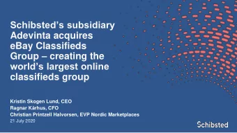 worlds largest online  classifieds group  Kristin Skogen Lund, CEO  Ragnar Krhus, CFO
