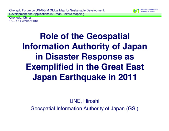 role of the geospatial information authority of japan in