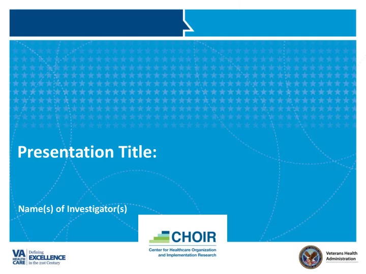 presentation title