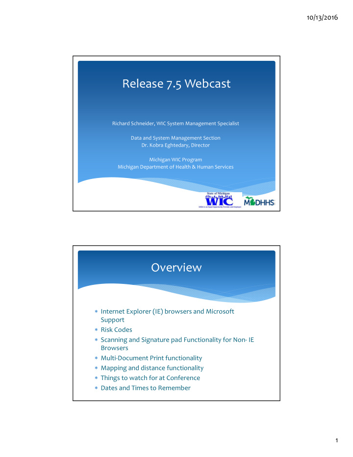 release 7 5 webcast