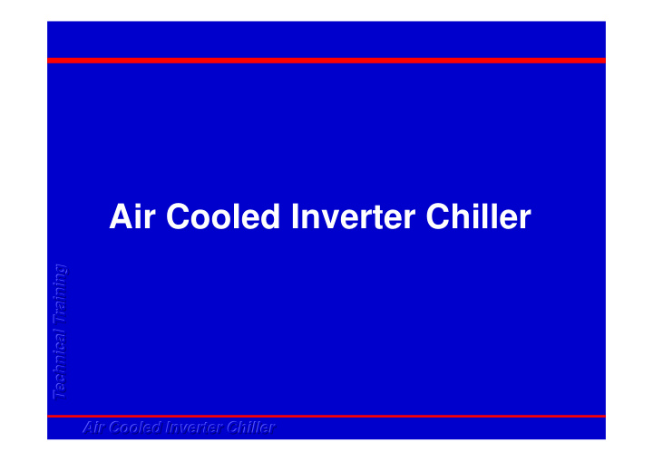 air cooled inverter chiller