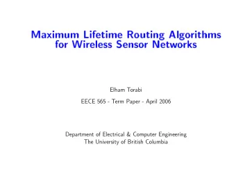 Elham Torabi  EECE 565 - Term Paper - April 2006  Department of Electrical &amp; Computer