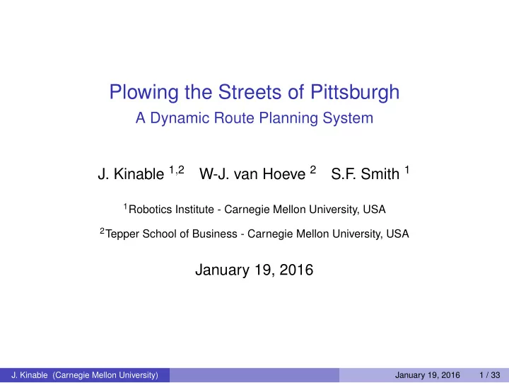 plowing the streets of pittsburgh