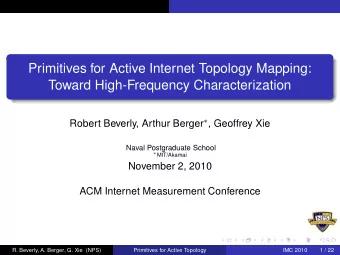 Primitives for Active Internet Topology Mapping:  Toward High-Frequency Characterization Robert