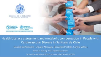 Health Literacy assessment and metabolic compensation in People with  Cardiovascular Disease in