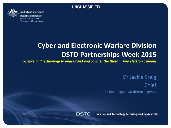 cyber and electronic warfare division dsto partnerships