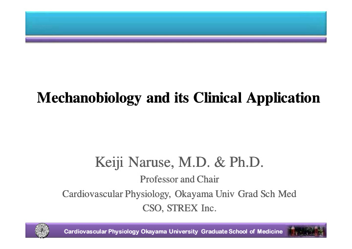 mechanobiology mechanobiology and its clinical