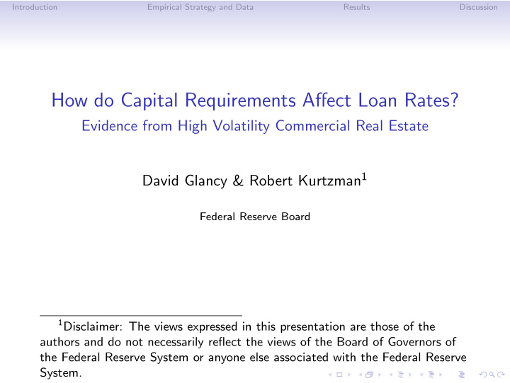 how do capital requirements affect loan rates
