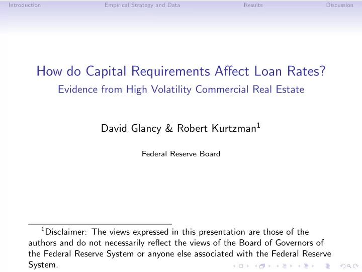 how do capital requirements affect loan rates