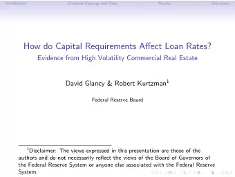 How do Capital Requirements Affect Loan Rates?  Evidence from High Volatility Commercial Real