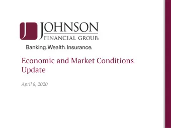 Update  April 8, 2020  Agenda  Pandemic and the Economy  Stimulus Plan  Financial Planning