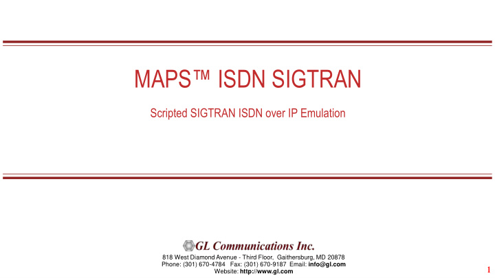 maps isdn sigtran