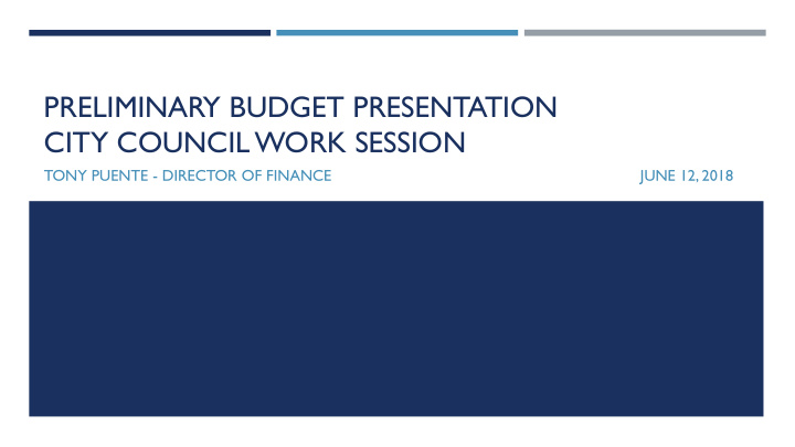 preliminary budget presentation