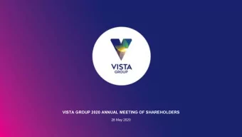 VISTA GROUP 2020 ANNUAL MEETING OF SHAREHOLDERS  28 May 2020  AGENDA  INTRODUCTION &amp;