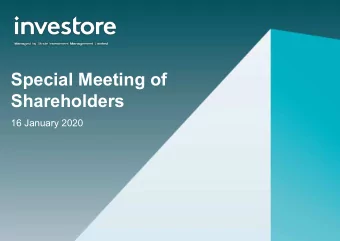 Special Meeting of  Shareholders  16 January 2020  Agenda  Chairs Address  Resolutions  2