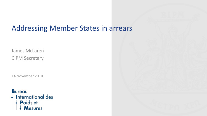 addressing member states in arrears