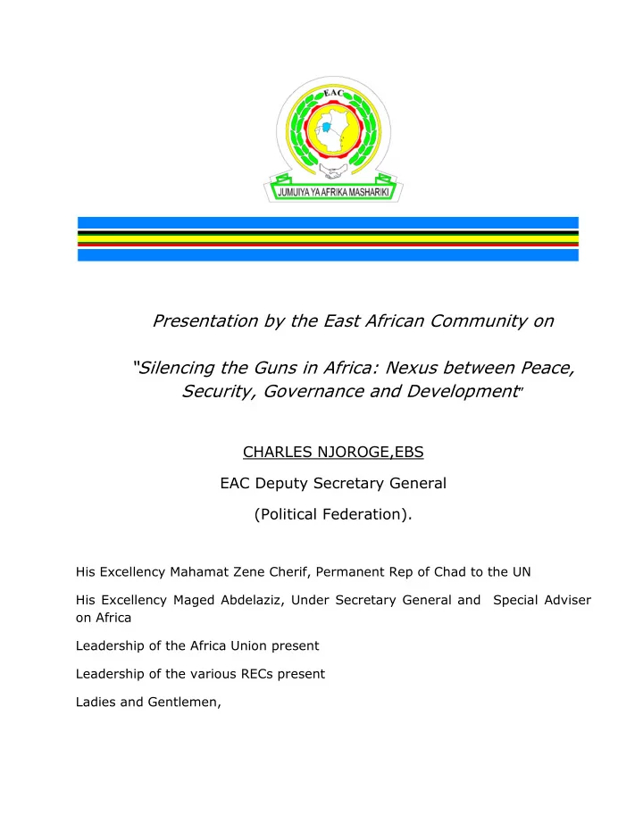 presentation by the east african community on silencing
