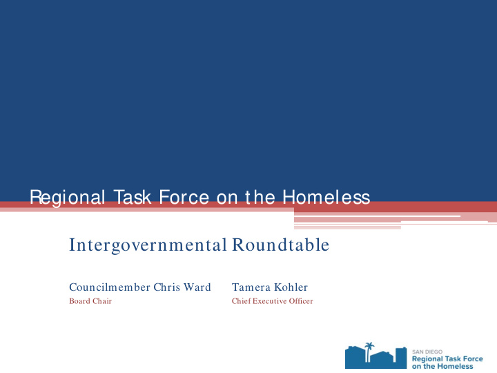 regional task force on the homeless