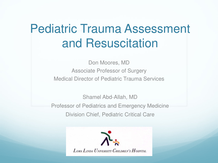 pediatric trauma assessment and resuscitation