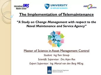 The Implementation of T elemaintenance  A Study on Change Management with respect to the Naval
