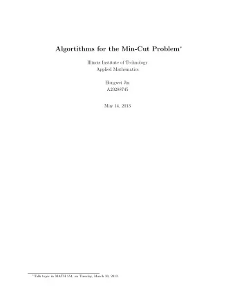 1  Introduction  1.1  Problem Definition Let G = ( V, E ) be undirected graph with n vertices, and