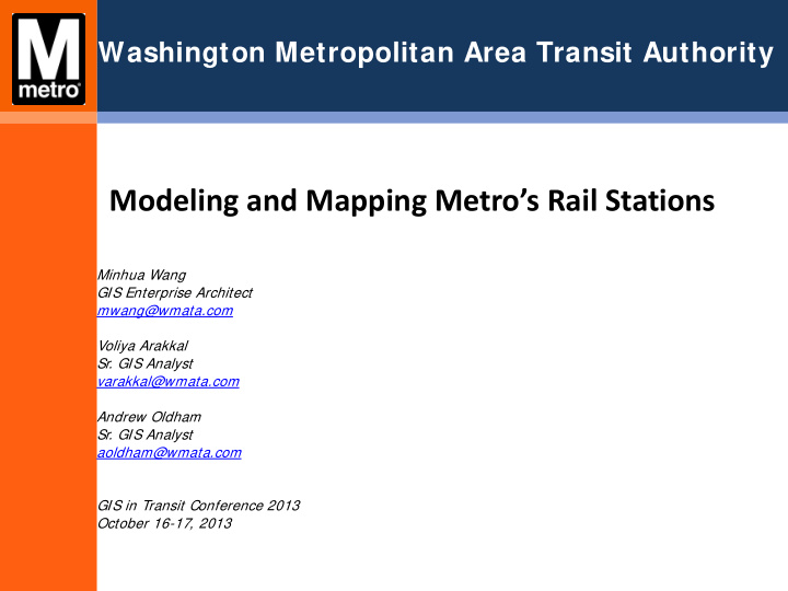 modeling and mapping metro s rail stations