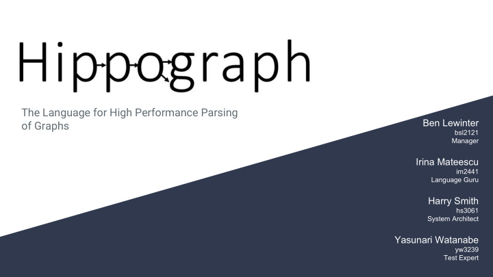 the language for high performance parsing