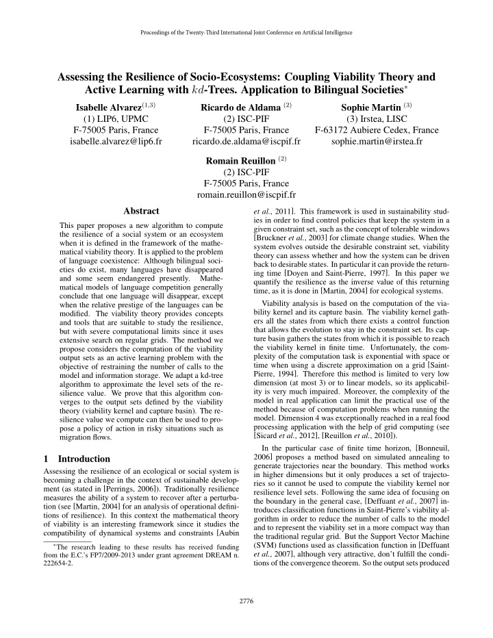 assessing the resilience of socio ecosystems coupling