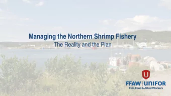 Managing the Northern Shrimp Fishery  The Reality and the Plan  The Reality of Geography  The