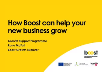 new business grow  Growth Support Programme  Rona McFall  Boost Growth Explorer  Growth Support