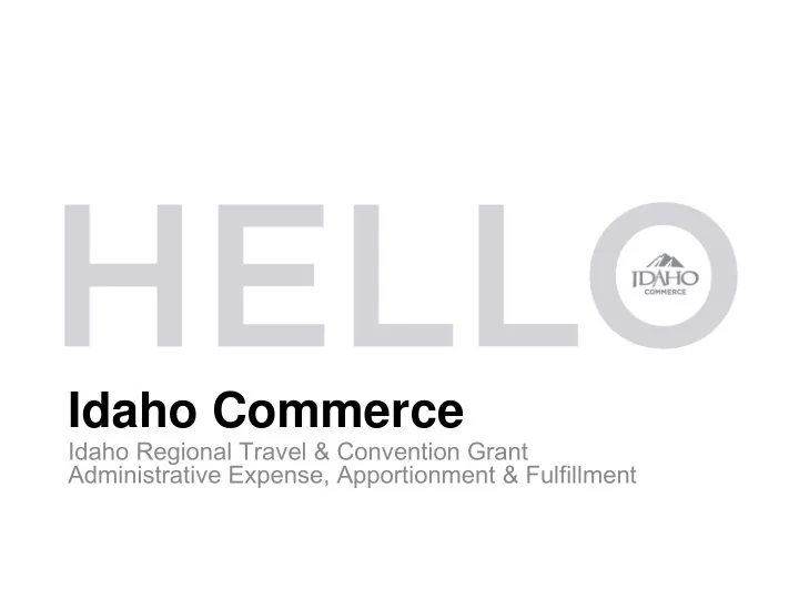 idaho commerce
