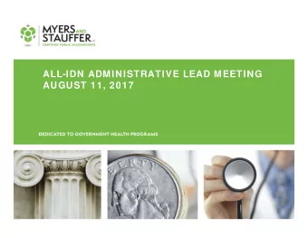 ALL-IDN ADMINISTRATIVE LEAD MEETING  AUGUST 11, 2017  AGENDA   Introduction   Website