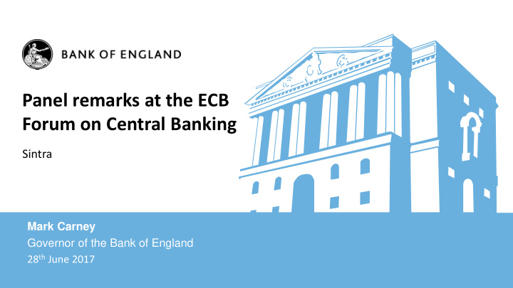 panel remarks at the ecb forum on central banking