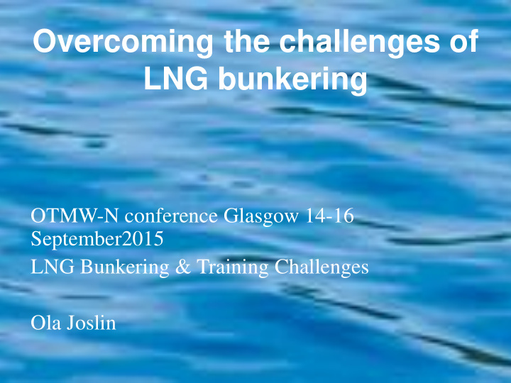 lng bunkering