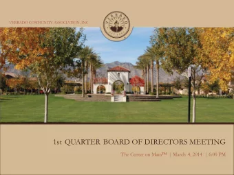 Agenda  I.  Welcome and Introductions  II.  Call to order  III.  Establish a Quorum  VERRADO