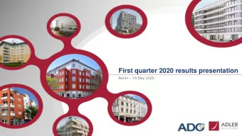 First quarter 2020 results presentation Berlin  18 May 2020  Todays presenters  Thierry