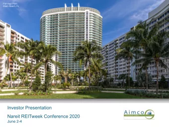 Investor Presentation  Nareit REITweek Conference 2020  June 2-4  FINANCIAL PERFORMANCE  Last July