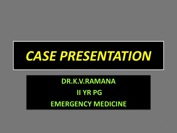 case presentation