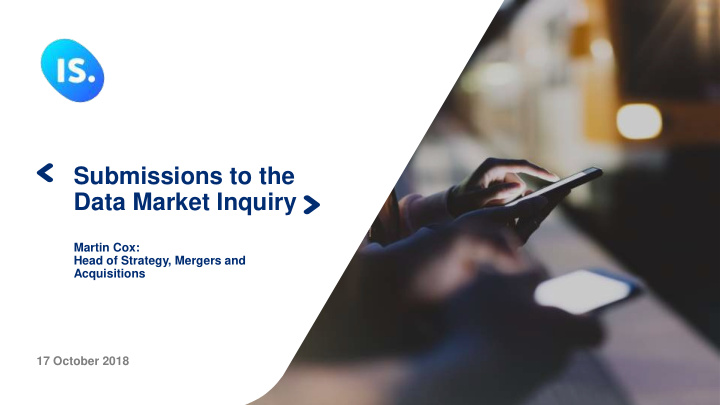 submissions to the data market inquiry