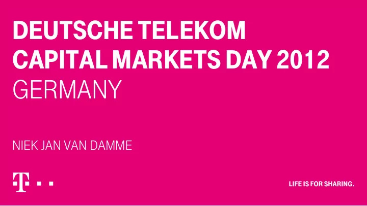 deutsche telekom capital markets day 2012 germany
