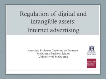 Regulation of digital and  intangible assets:  Internet advertising  Associate Professor Catherine