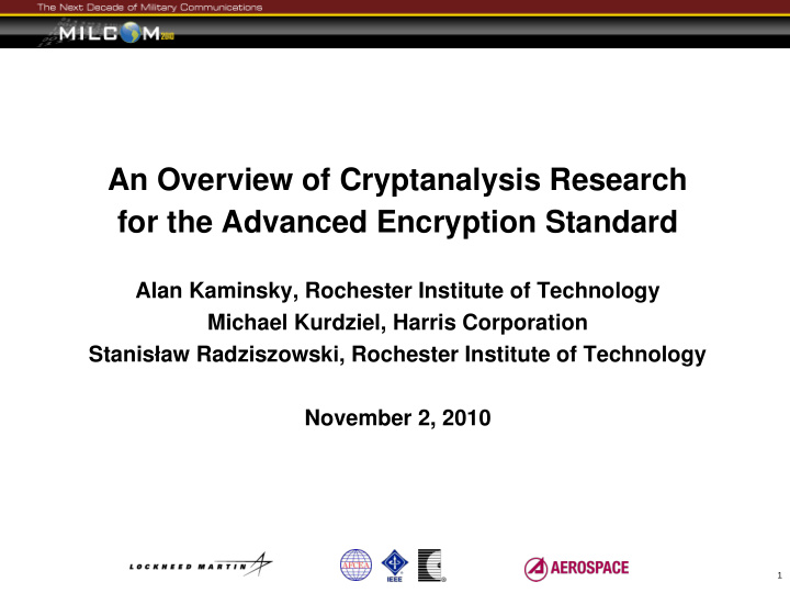 an overview of cryptanalysis research for the advanced