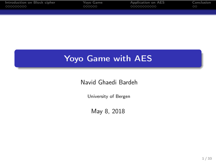 yoyo game with aes