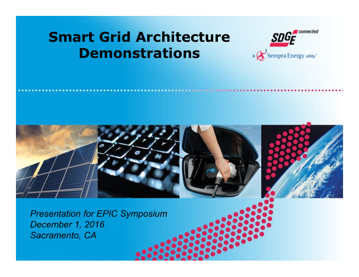smart grid architecture demonstrations