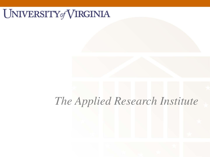 the applied research institute overview