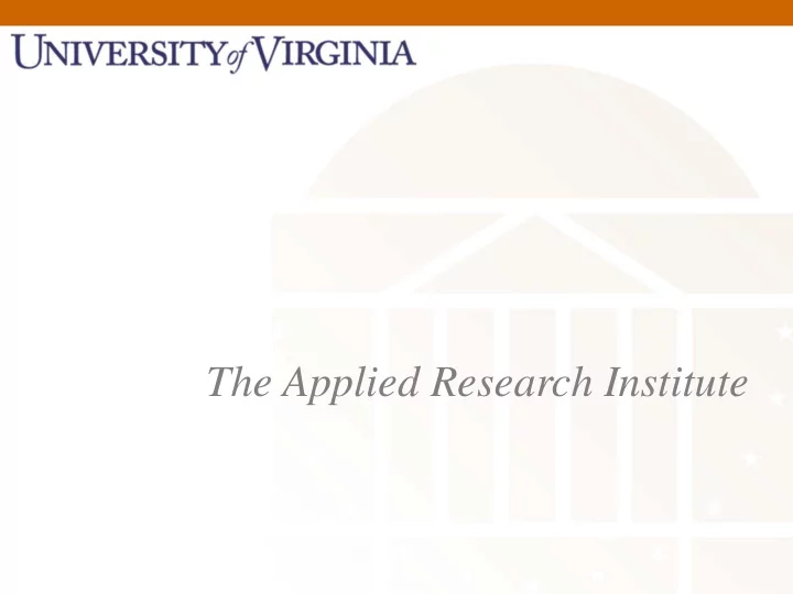 the applied research institute overview
